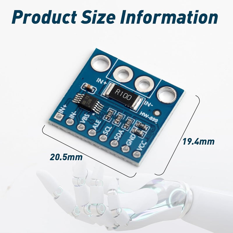 Qoroos 6pcs INA226 IIC I2C Interface Bi-Directional Current Monitoring Sensor Power Monitor Sensor Alert Monitor Module with Alarm Function 36V for Arduino - Image 2